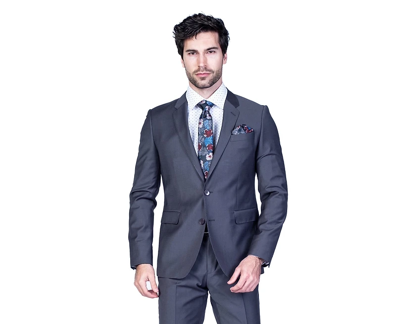 Extreme Slim European Wool Suit - Grey