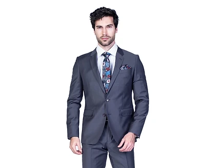 Extreme Slim European Wool Suit - Grey