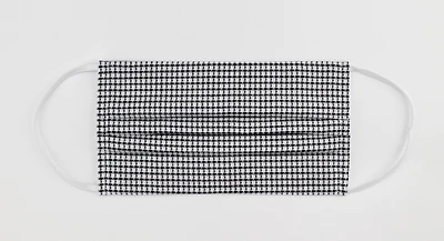 Mini Check Face Mask - White / Black