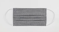 Mini Check Face Mask - White / Black