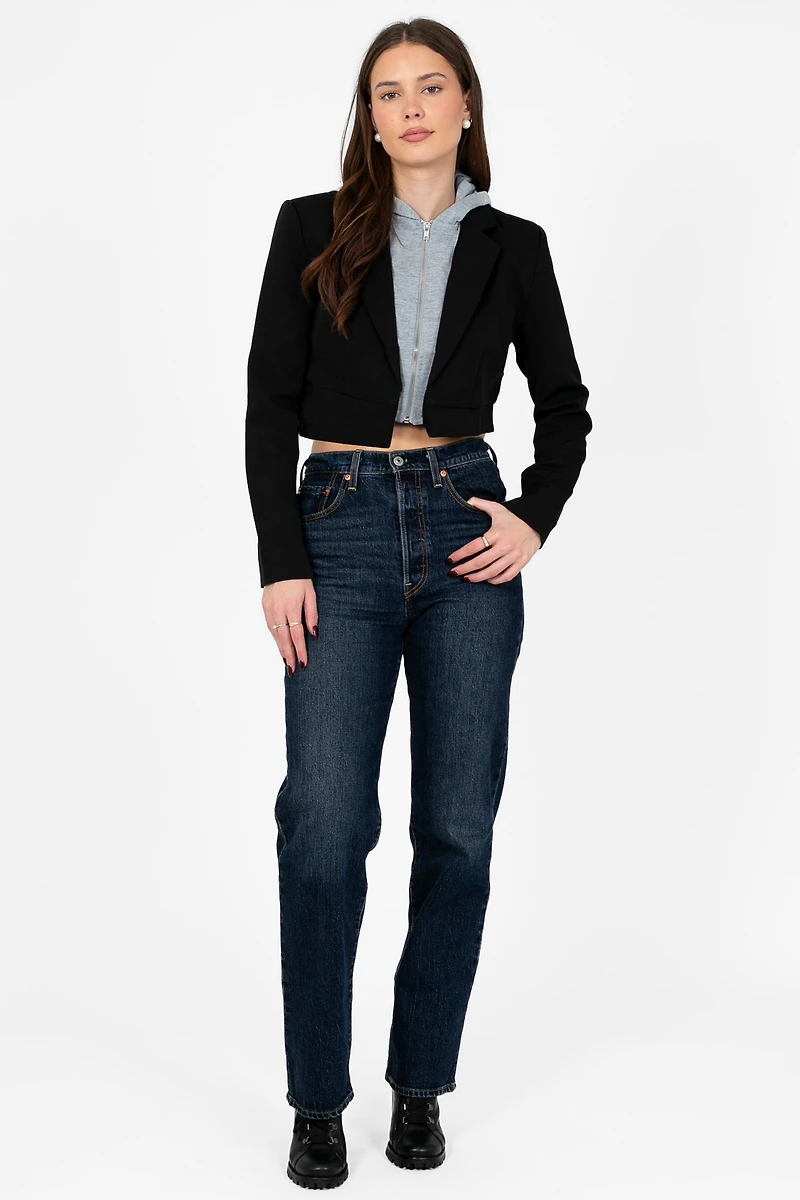 Justine Hoodie Crop Blazer