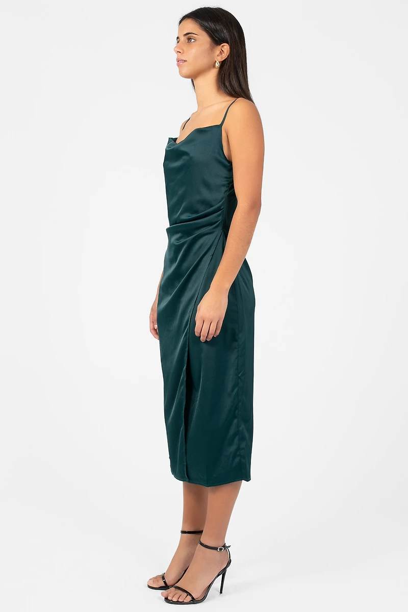 Deanna Satin Midi Slip Dress