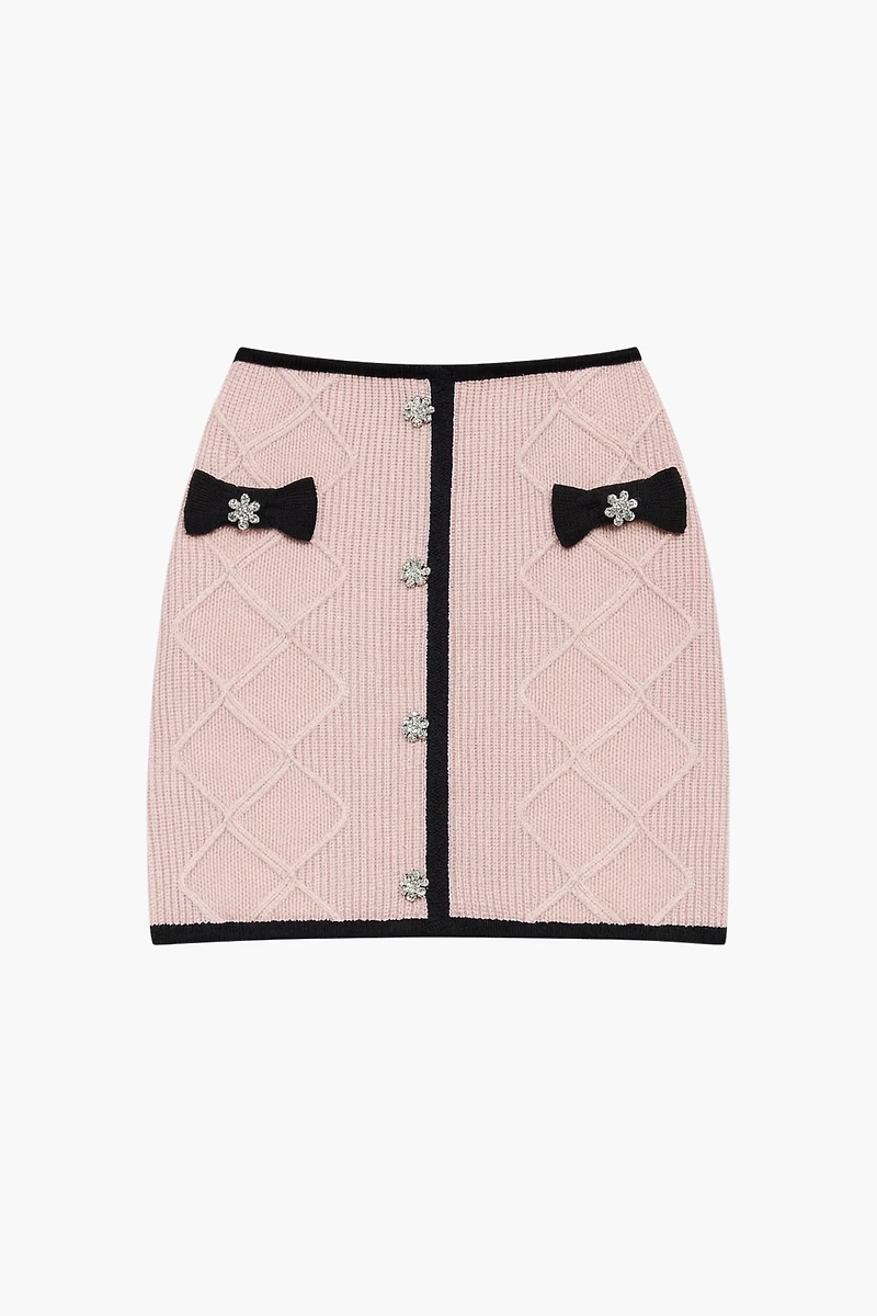 Isabelle Jeweled Bow Mini Skirt