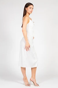 Deanna Satin Midi Slip Dress