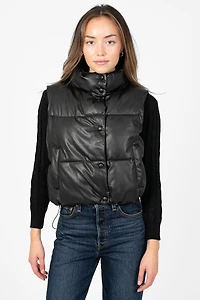 Camden Vegan Leather Puffer Vest