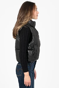 Camden Vegan Leather Puffer Vest