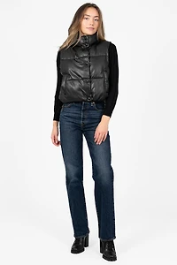 Camden Vegan Leather Puffer Vest
