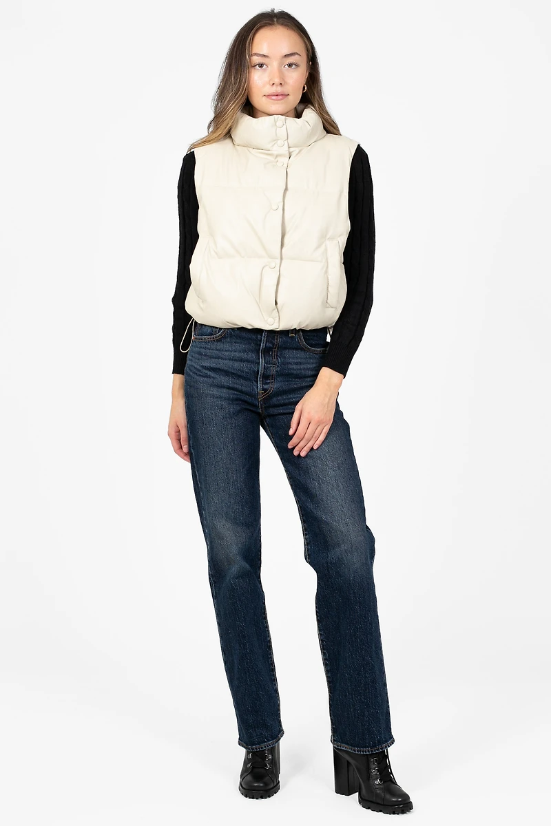 Camden Vegan Leather Puffer Vest