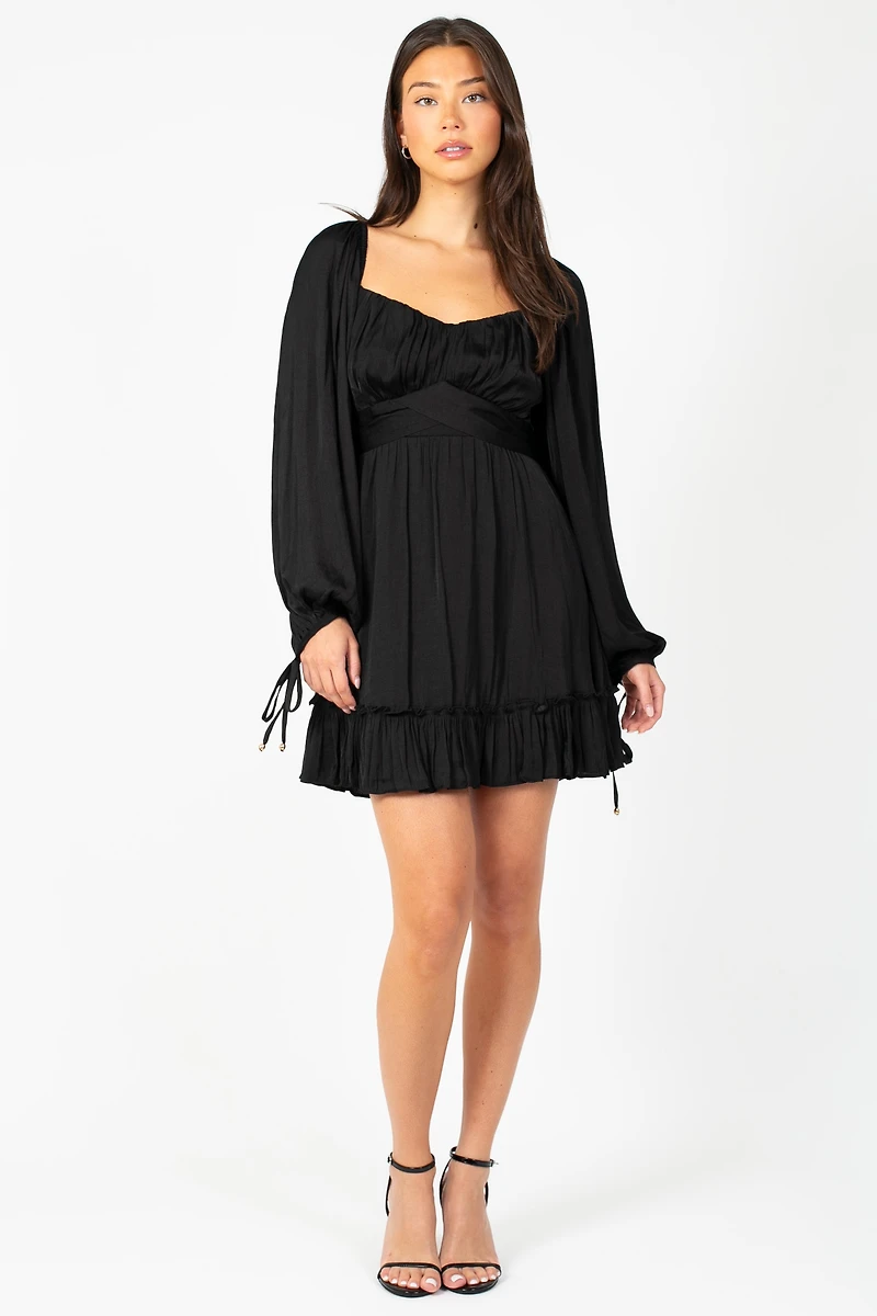 Harlow Tie Back Satin Mini Dress