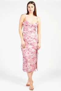 Maribelle Floral Ruffle Midi Dress