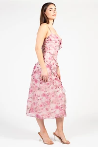 Maribelle Floral Ruffle Midi Dress