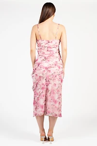 Maribelle Floral Ruffle Midi Dress