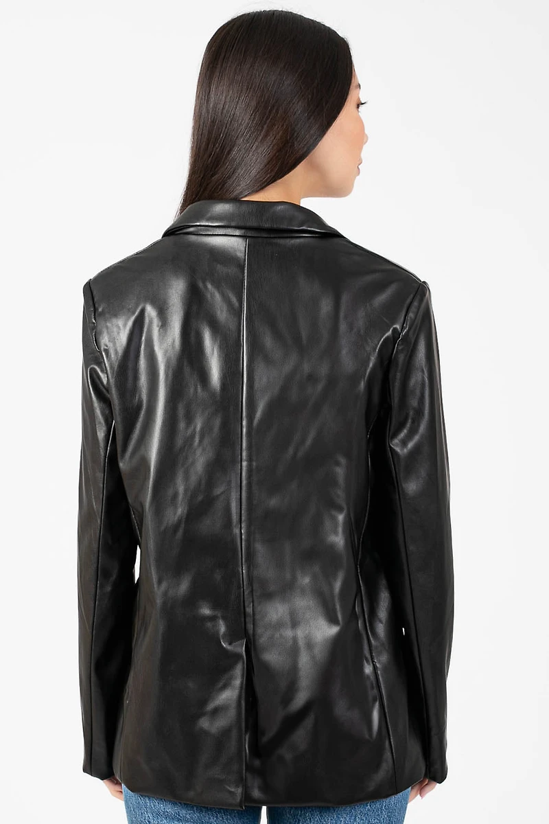 Hailey Vegan Leather Blazer