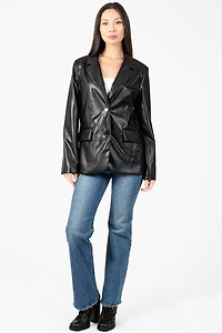 Hailey Vegan Leather Blazer