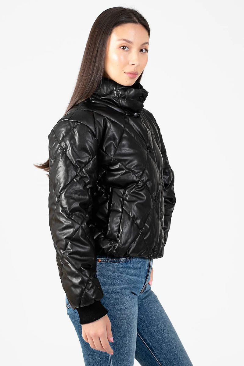 Raven Quilted Faux Leather Jacket