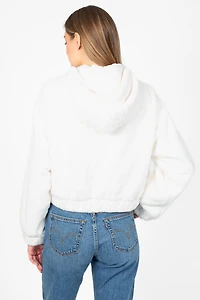 Alethea Hooded Faux Fur Bomber Jacket