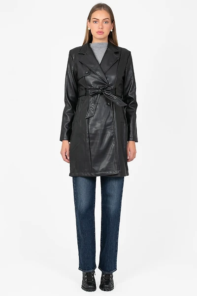 Solange Vegan Leather Trench Coat