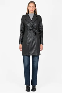 Solange Vegan Leather Trench Coat