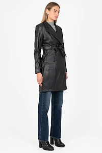 Solange Vegan Leather Trench Coat