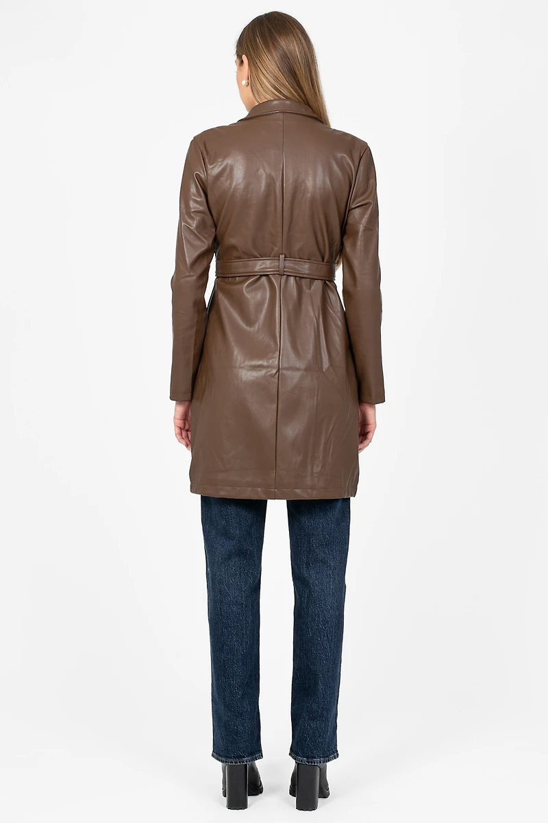 Solange Vegan Leather Trench Coat