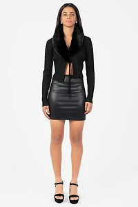 Megan Faux Fur Collared Cardigan