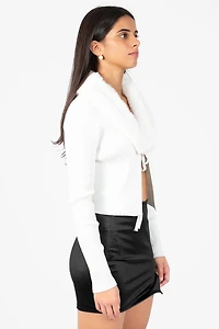 Megan Faux Fur Collared Cardigan