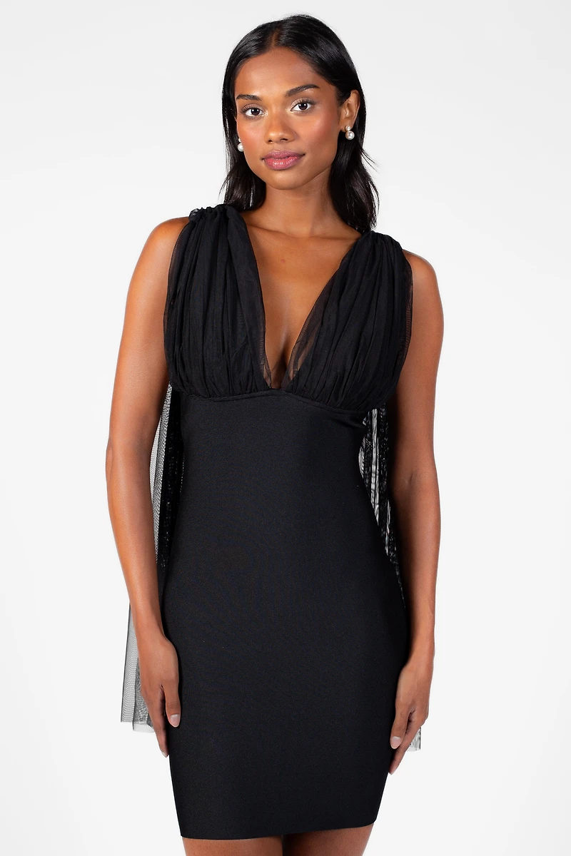 Saphira Tulle Bodycon Mini Dress