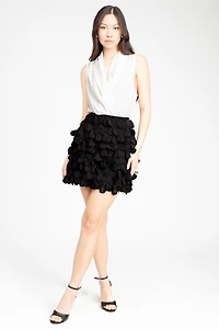 Dorothea Sleeveless Drapey Chiffon Bodysuit