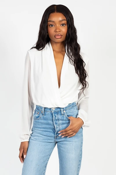 Isla Long Sleeve Chiffon Bodysuit