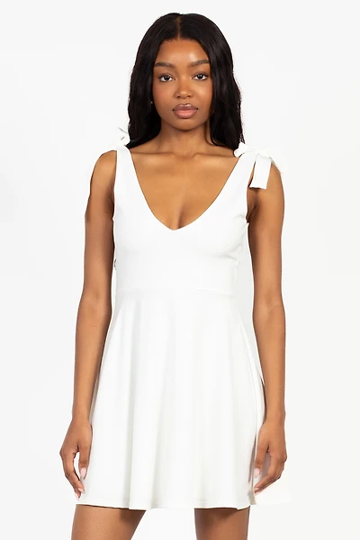 Gabriella Tie Shoulder Skater Mini Dress