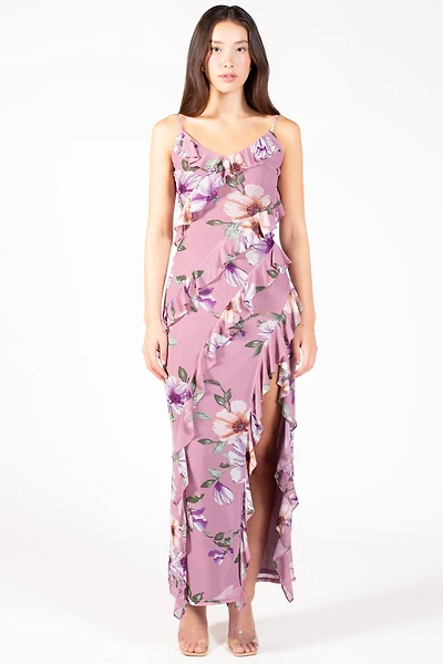 Brielle Floral Ruffle Maxi Dress