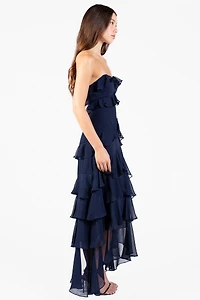 Solara Chiffon Ruffle Maxi Dress