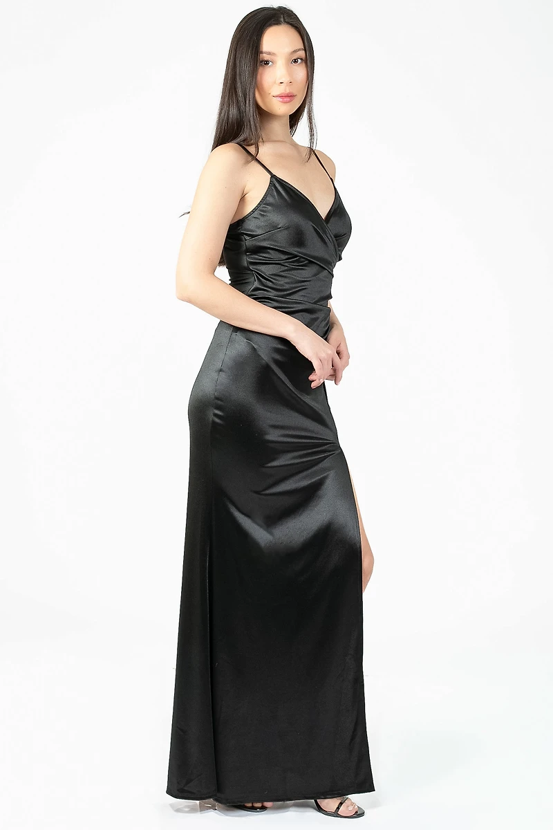 Thea High Slit Satin Maxi Gown
