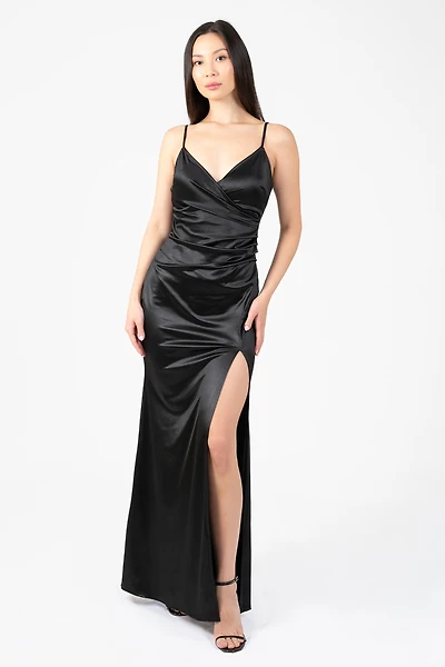 Thea High Slit Satin Maxi Gown