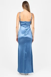 Thea High Slit Satin Maxi Gown