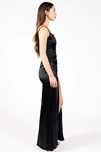 Evera Corset Satin Maxi Dress