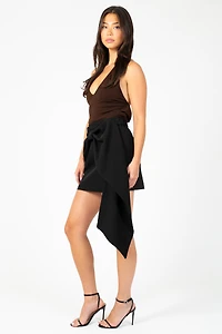 Mariah Draped Bow Mini Skirt