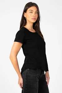 Ava Slub Jersey Mock Layer T-Shirt