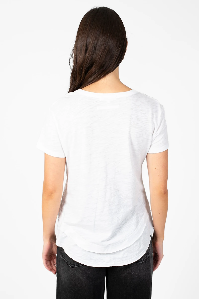 Ava Slub Jersey Mock Layer T-Shirt
