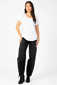 Ava Slub Jersey Mock Layer T-Shirt