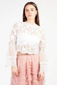 Addison Lace Bell Sleeve Blouse