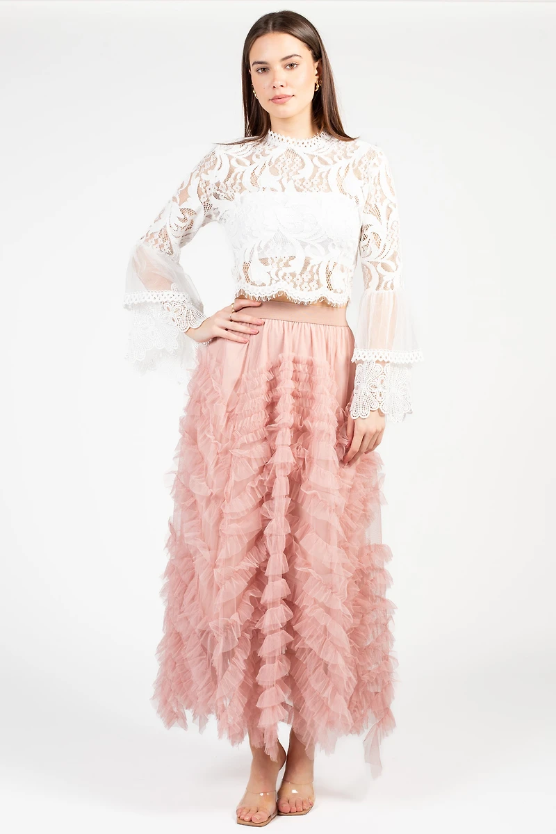 Addison Lace Bell Sleeve Blouse