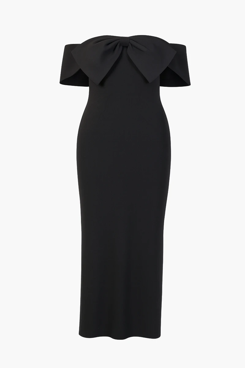 Xanthe Bow Detail Midi Dress