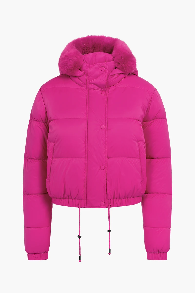 Mistic Shine Hooded Fur Trim Puffer Jacket