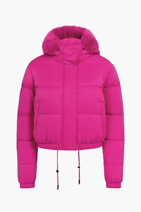 Mistic Shine Hooded Fur Trim Puffer Jacket
