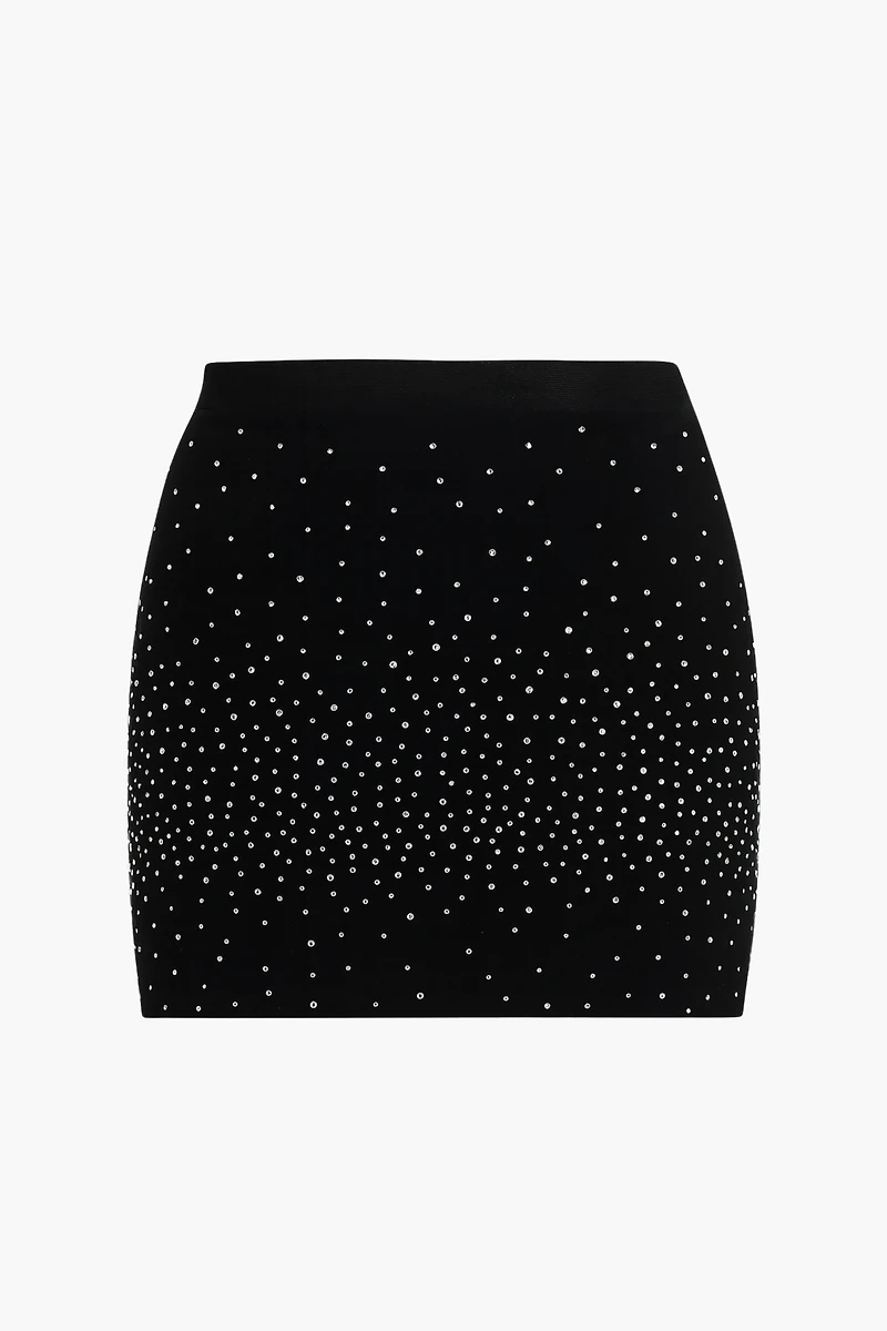 After Party Mesh Rhinestone Mini Skirt