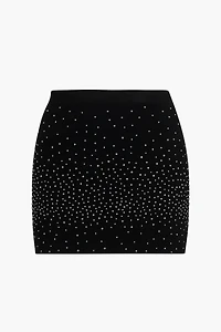 After Party Mesh Rhinestone Mini Skirt