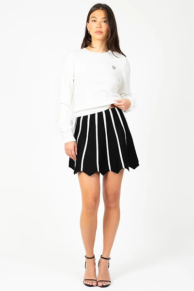 Elsie Striped Knit Mini Skirt