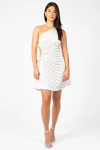 Midnights Pleated Hi Lo Mini Dress
