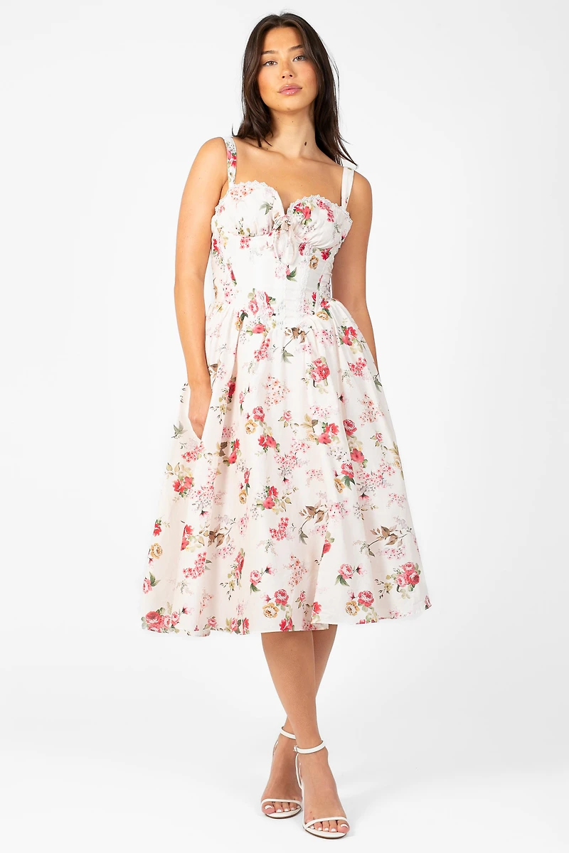 Amelina Floral Midi Dress